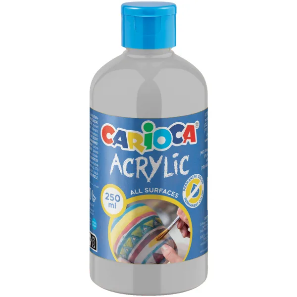Acrylic Akril farba akrylowa w kolorze srebrnym 250 ml - Carioca zdjęcie 1