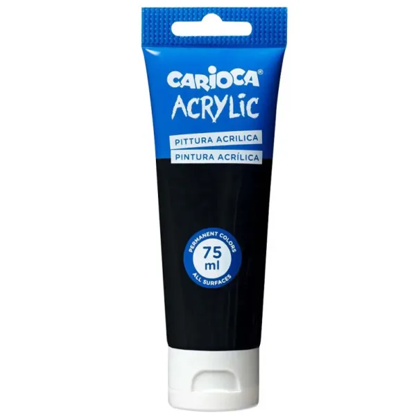 Farba akrylowa Acrylic 75 ml w kolorze czarnym - Carioca zdjęcie 1
