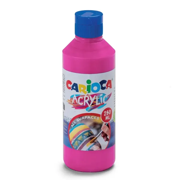 Akrylowa farba 250ml w kolorze różowym - Carioca zdjęcie 1