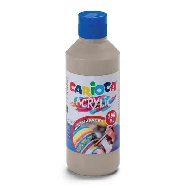 Akrylowa farba 250ml w kolorze srebrnym - Carioca zdjęcie 1