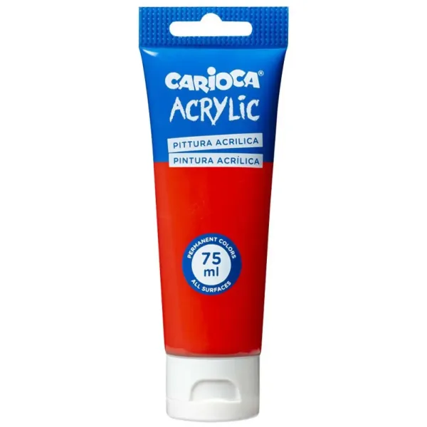 Akrylowa farba 75 ml w kolorze czerwonym - Carioca zdjęcie 1