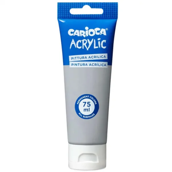 Akrylowa farba 75 ml w kolorze srebrnym - Carioca zdjęcie 1