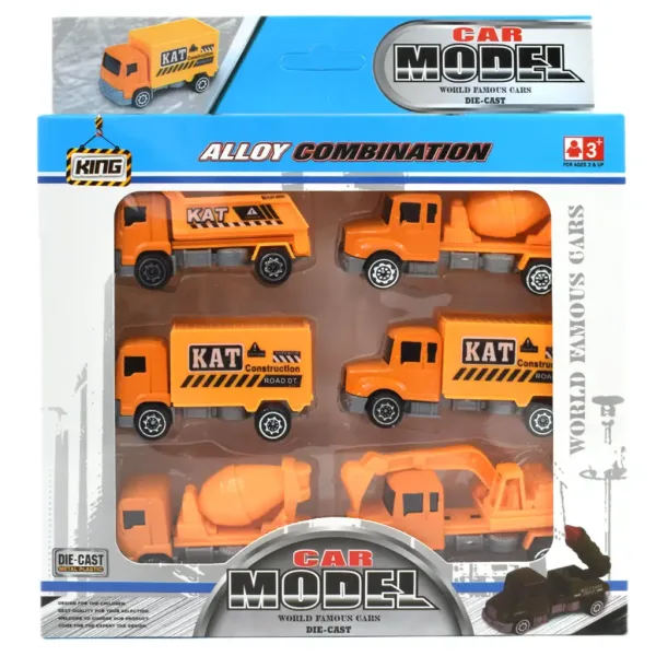 Alloy Car: 6-częściowy zestaw ciężarówek budowlanych 8 cm zdjęcie 2
