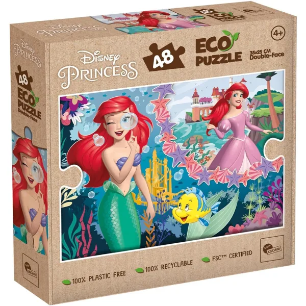 Ariel dwa światy 2 w 1 48-elementowe ekologiczne mini puzzle i kolorowanka 35x25 cm - Lisciani zdjęcie 1