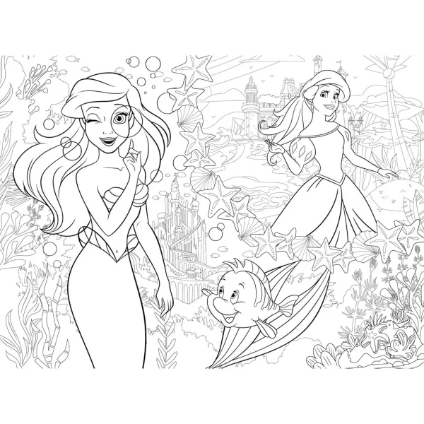 Ariel dwa światy 2 w 1 48-elementowe ekologiczne mini puzzle i kolorowanka 35x25 cm - Lisciani zdjęcie 3