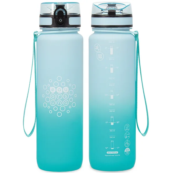 Ars Una: Bidon motywacyjny bez BPA, z gradientem, matowy - 1000 ml - Ice zdjęcie 2