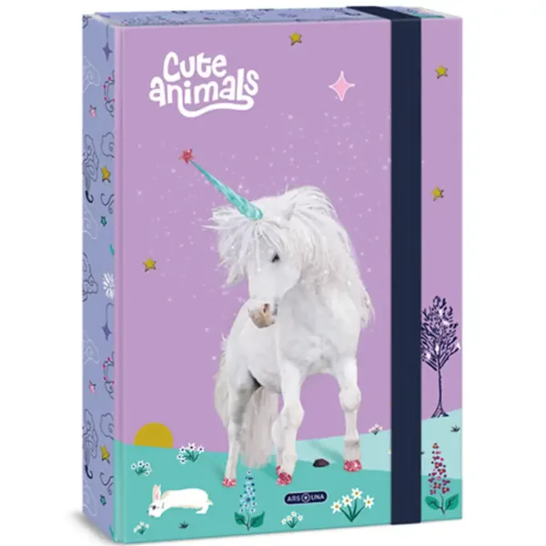 Ars Una Cute Animals-unicorn teczka z gumką na zeszyty A/4 zdjęcie 1