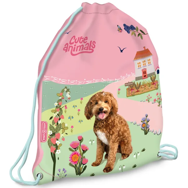 Ars Una: Cute Animals worek gimnastyczny z pieskiem, worek sportowy 32x42 cm zdjęcie 1