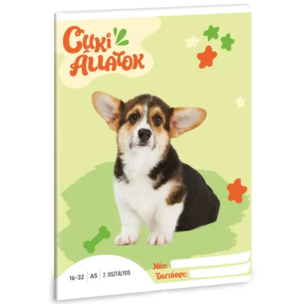 Ars Una: Słodkie zwierzęta - Welsh Corgi zeszyt w linie dla klasy 2 A/5 zdjęcie 1