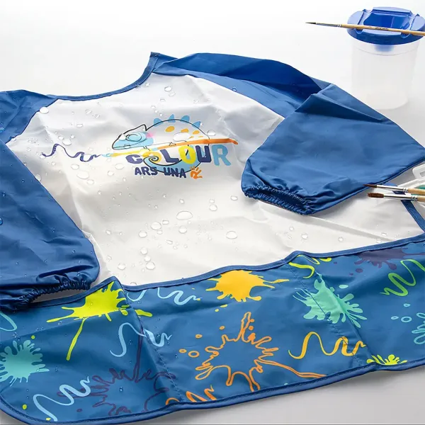Ars Una: Wodoodporny fartuch malarski z długim rękawem – Blue Splash zdjęcie 3