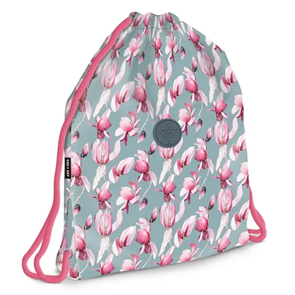 Ars Una: Worek sportowy z wzorem Rosy Magnolia, 32x42cm zdjęcie 1
