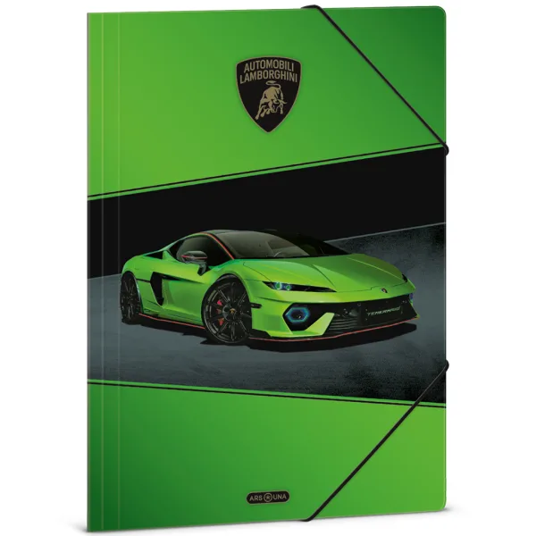 Ars Una: Zielona teczka z gumką Lamborghini, rozmiar A4 zdjęcie 1