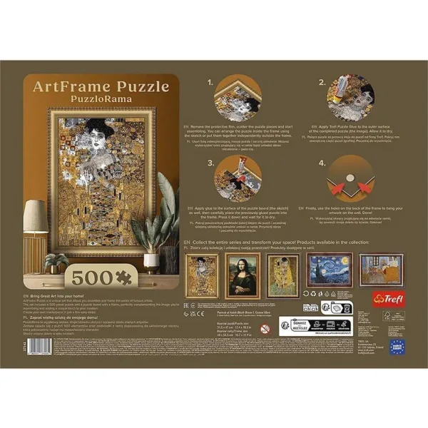 ArtFrame: Gustav Klimt - Adele Bloch-Bauer I. puzzle 500-elementowy z ramką - Trefl zdjęcie 3