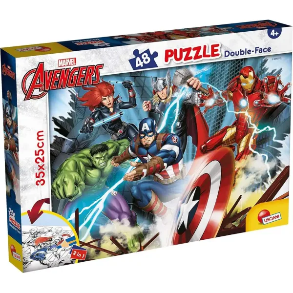 Avengers 2 w 1 puzzle 48 elementów i kolorowanka 35x25 cm – Lisciani zdjęcie 1