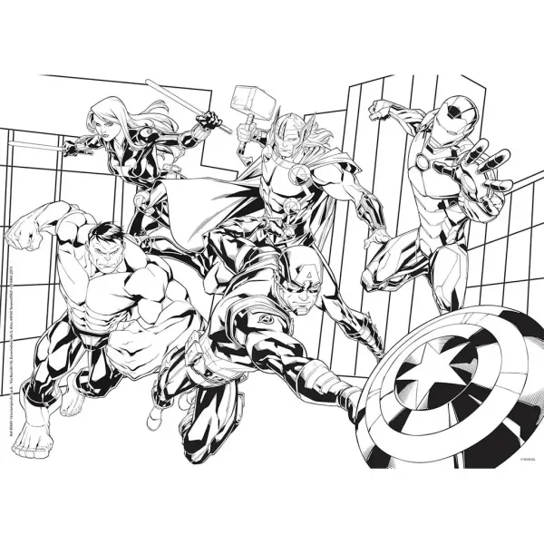 Avengers 2 w 1 puzzle 48 elementów i kolorowanka 35x25 cm – Lisciani zdjęcie 2