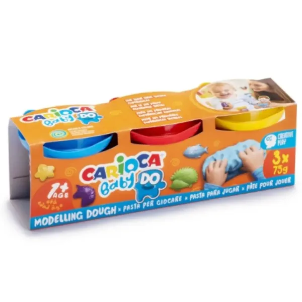 Baby Do 3-częściowy kolorowy zestaw ciastoliny - Carioca zdjęcie 1