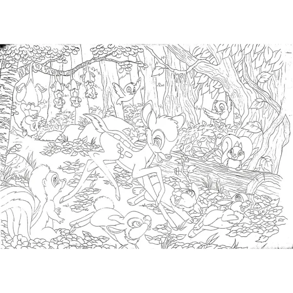 Bambi 2 w 1 puzzle 60 elementów i kolorowanka 50x35 cm - Lisciani zdjęcie 3