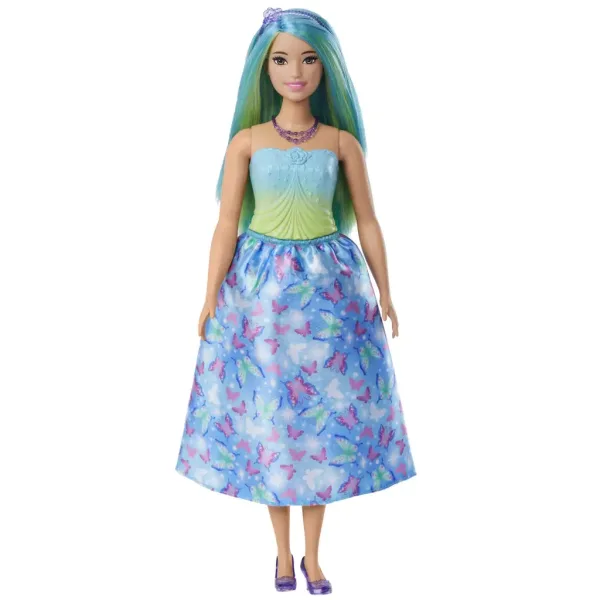 Barbie Dreamtopia: Księżniczka lalka w niebieskiej sukience z motylami - Mattel zdjęcie 2