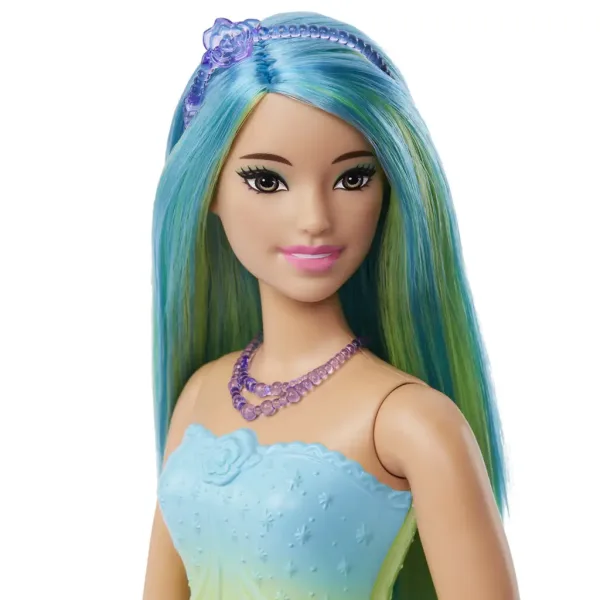 Barbie Dreamtopia: Księżniczka lalka w niebieskiej sukience z motylami - Mattel zdjęcie 3