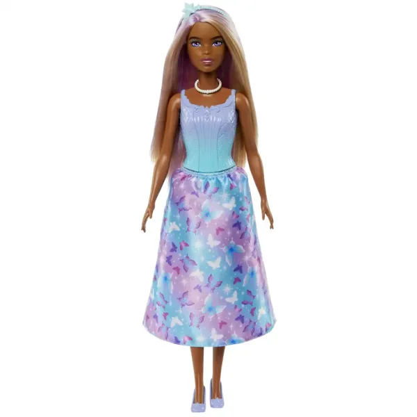 Barbie Dreamtopia: Księżniczka lalka w niebiesko-fioletowej sukni z motywem motyla - Mattel zdjęcie 2