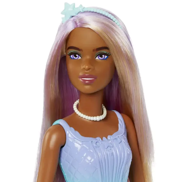 Barbie Dreamtopia: Księżniczka lalka w niebiesko-fioletowej sukni z motywem motyla - Mattel zdjęcie 3