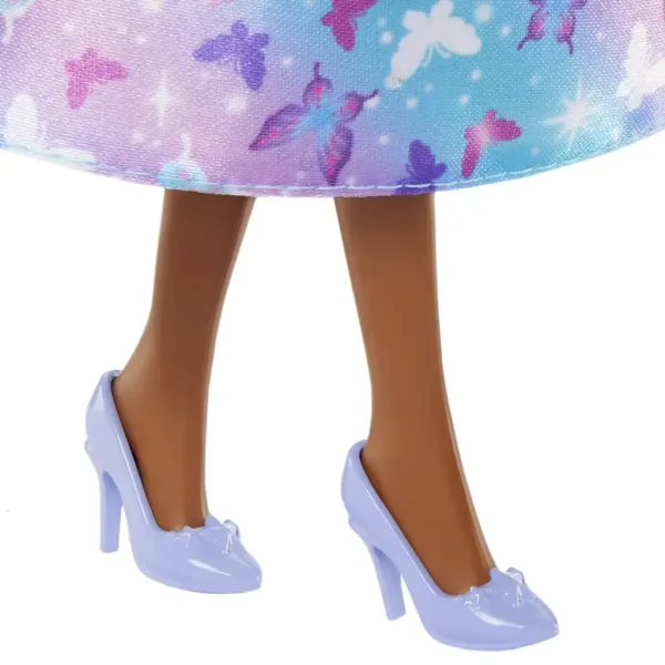 Barbie Dreamtopia: Księżniczka lalka w niebiesko-fioletowej sukni z motywem motyla - Mattel zdjęcie 4