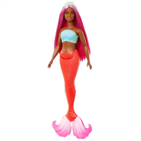 Barbie Dreamtopia: Syrenka z różowymi włosami i koralowym ogonem - Mattel zdjęcie 1