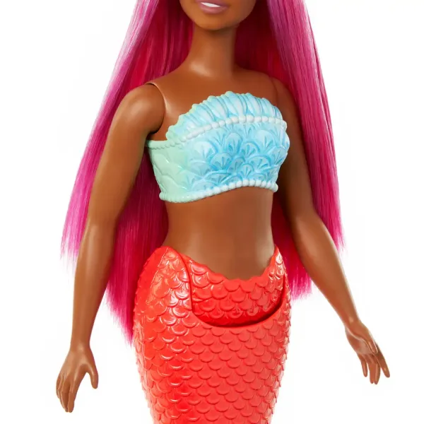 Barbie Dreamtopia: Syrenka z różowymi włosami i koralowym ogonem - Mattel zdjęcie 4
