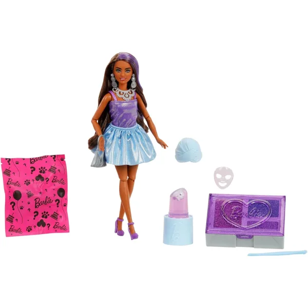 Barbie: Party Reveal niespodzianka lalka z brązowymi włosami - Mattel zdjęcie 2