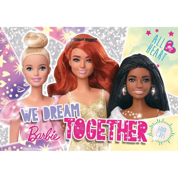 Barbie Przyjaciółki 60-elementowe brokatowe puzzle 50x35 cm - Lisciani zdjęcie 2