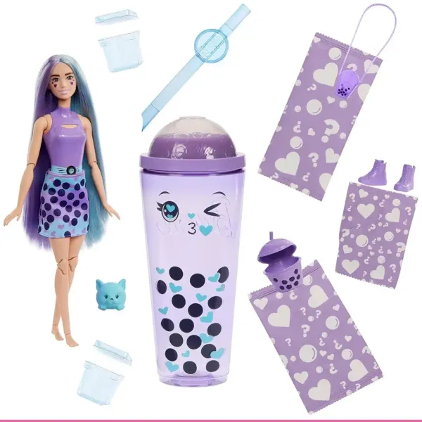 Barbie: Slime Reveal Bubi Buli Lalka Fioletowa - Mattel zdjęcie 3
