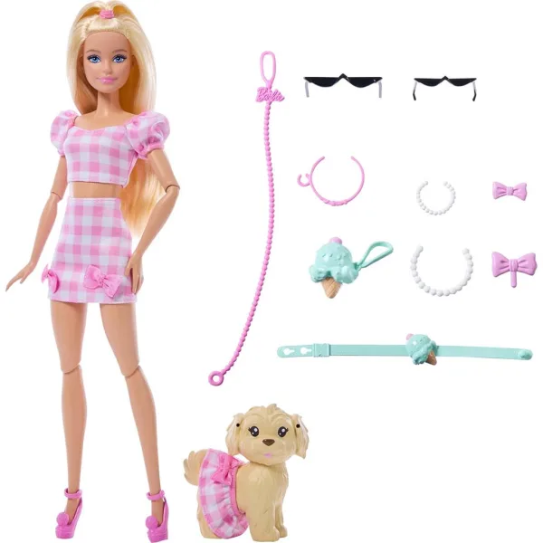 Barbie: Zestaw do zabawy Duet Modowy ze Zwierzaczkiem w kolorze różowym - Mattel zdjęcie 4