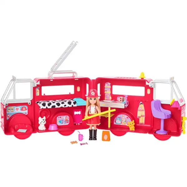 Barbie: Zestaw zabawowy z wozem strażackim Chelsea - Mattel zdjęcie 4