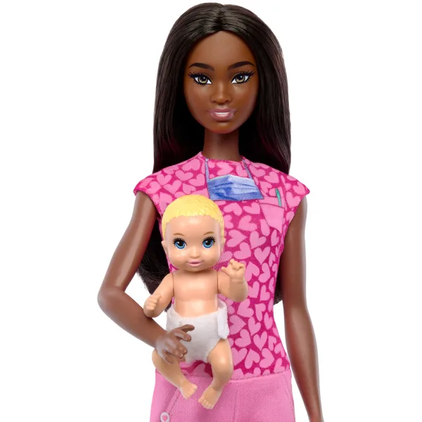 Barbie pediatra z brązowymi włosami – zestaw do zabawy z lalką kariery – Mattel zdjęcie 3
