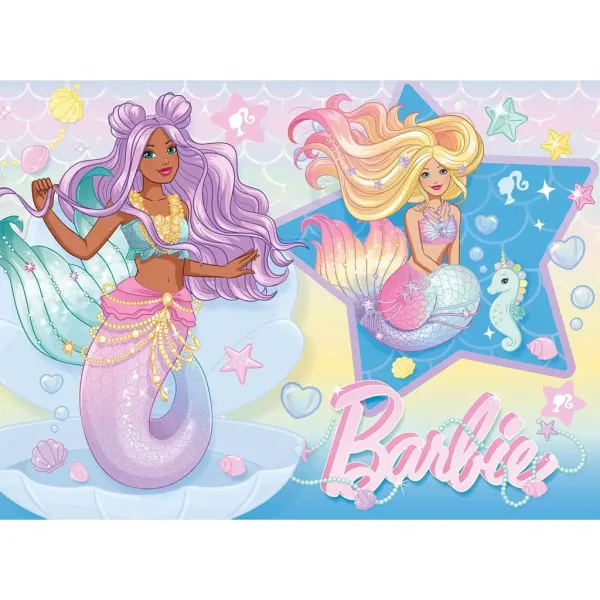 Barbie syrenie przyjaciółki 24-elementowe Eco mini puzzle 35x25 cm - Lisciani zdjęcie 2