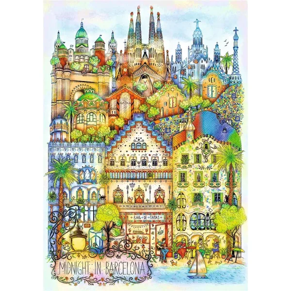 Barcelona o północy 1000-elementowe puzzle Premium Plus Quality - Trefl zdjęcie 2