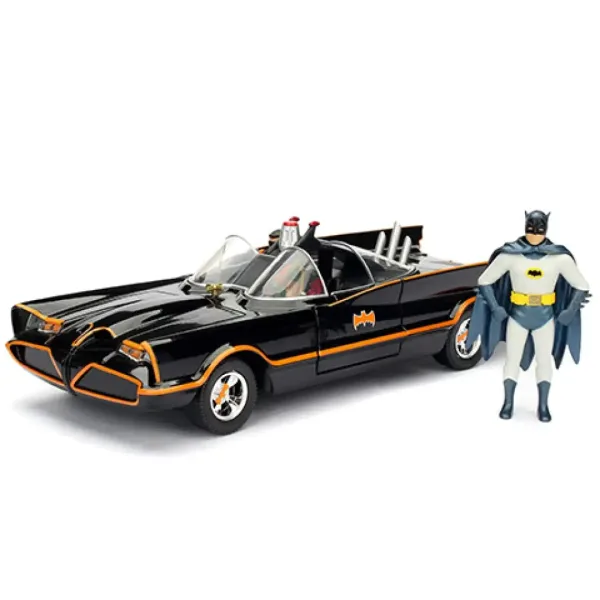 Batman: Klasyczny Animowany TV Batmobile, metalowy składany samochód 1/24 - Simba Toys zdjęcie 3