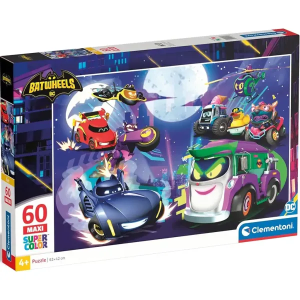 Batwheels 60-elementowy maxi supercolor puzzle - Clementoni zdjęcie 1