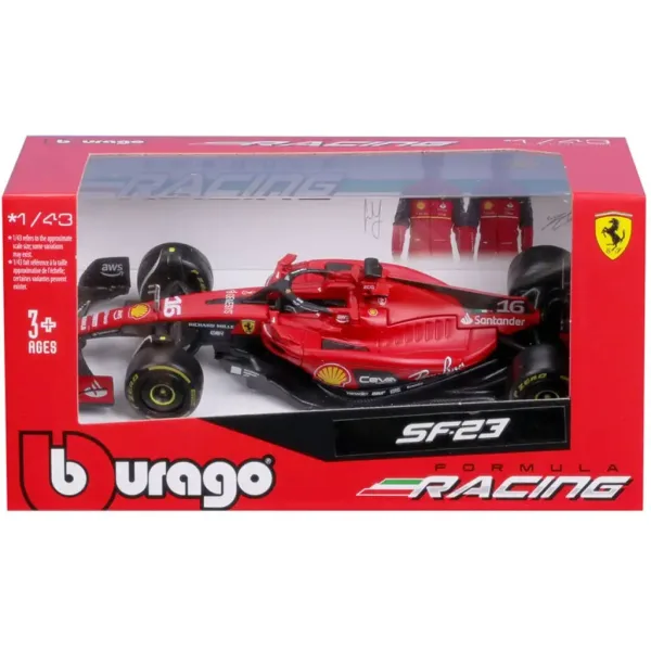 Bburago: Ferrari SF23 F1 samochód wyścigowy model metalowy 1/43 (Charles Leclerc #16) zdjęcie 4