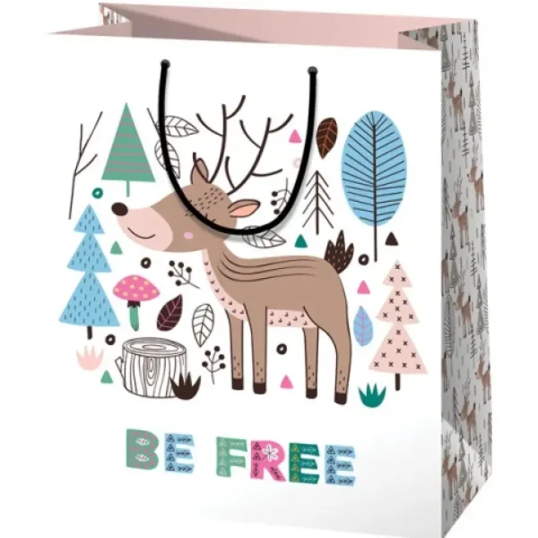 Be Free torba prezentowa z motywem jelenia, normalny rozmiar 11x6x14 cm zdjęcie 1