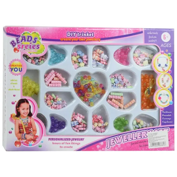 Beads Series: Zestaw do robienia biżuterii z ponad 200 kolorowymi koralikami w różnych kolorach i kształtach zdjęcie 1