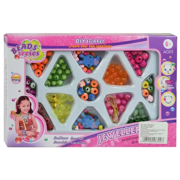 Beads Series: Zestaw do robienia biżuterii z ponad 50 kolorowymi koralikami i zawieszką zdjęcie 1