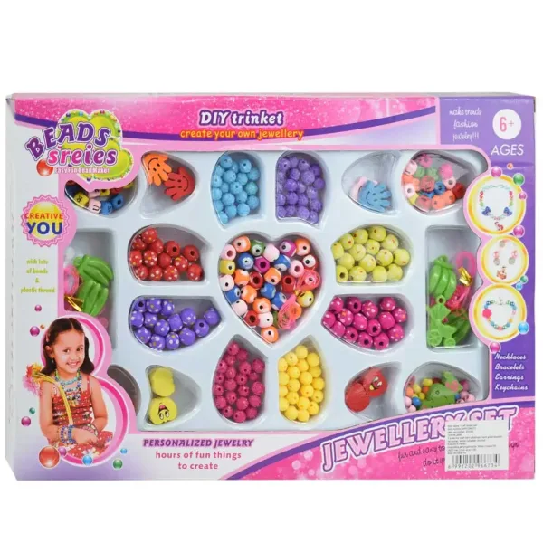 Beads Series: Zestaw do tworzenia biżuterii z ponad 200 kolorowymi koralikami i zawieszkami zdjęcie 1