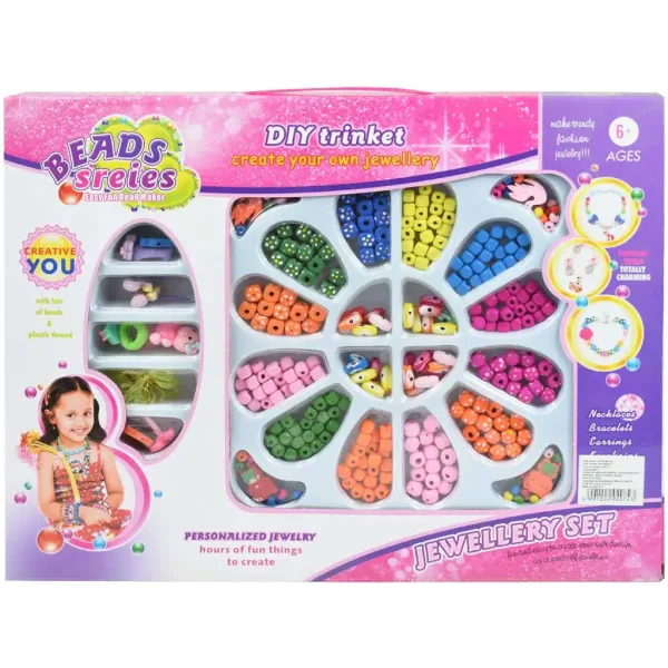Beads Series: Zestaw do tworzenia biżuterii z ponad 200 kolorowymi kwadratowymi koralikami zdjęcie 1
