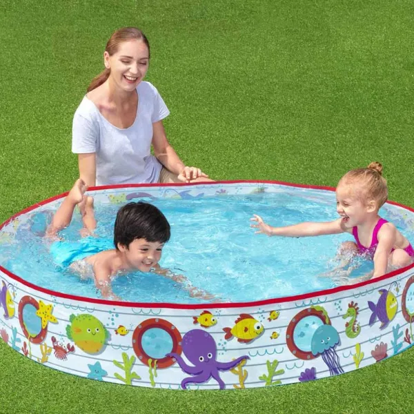 Bestway: Basen ogrodowy Fill N Fun ze sztywnymi ściankami z motywem podwodnego świata Ø 152 x 25 cm zdjęcie 3