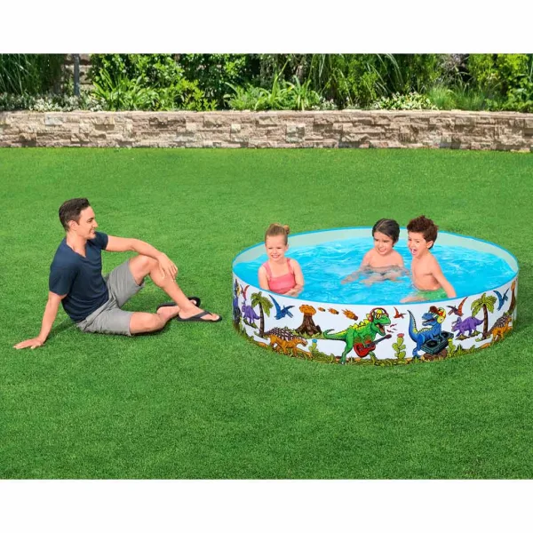 Bestway: Fill n Fun™ basenik z dinozaurami, sztywny, Ø 183 x 38 cm zdjęcie 2