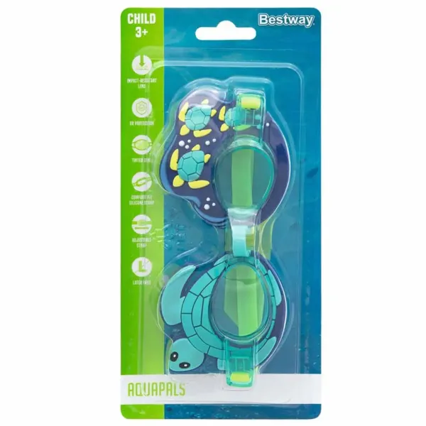 Bestway: Gogle do pływania Aqua Pals™ z motywem zwierząt morskich, dostępne w trzech wariantach, 1 sztuka zdjęcie 3