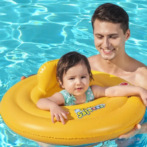 Bestway: Swim Safe – Trzykomorowe kółko do pływania dla niemowląt z siedziskiem, 69 cm zdjęcie 2