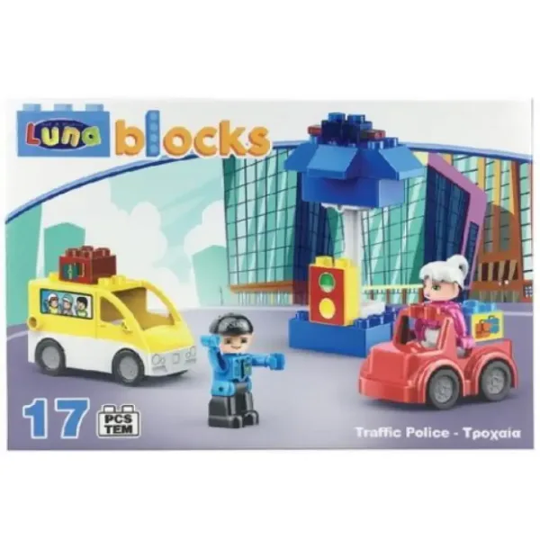 Blocks: Zestaw klocków do budowy policjanta drogowego, 17 elementów zdjęcie 2