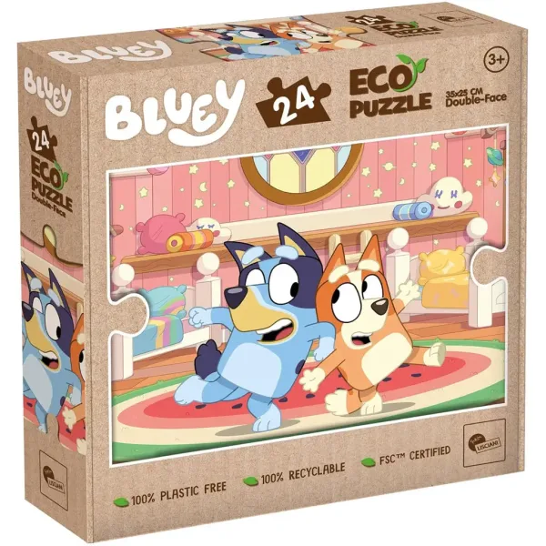 Bluey 2 w 1 24-elementowa ekologiczna mini układanka i kolorowanka 35x25 cm - Lisciani zdjęcie 1